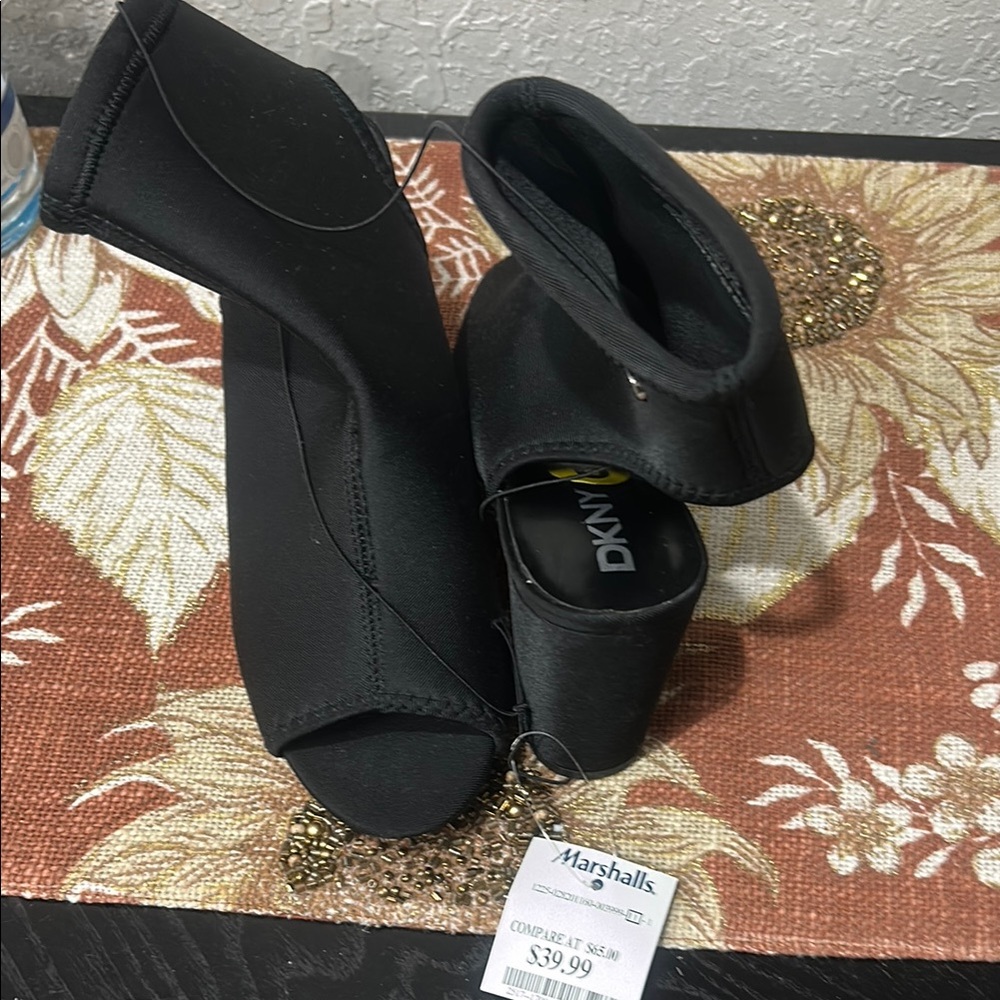 DKNY Women's Black Peep-Toe Heels